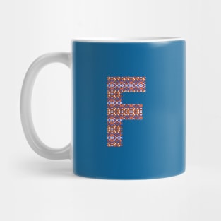 Monogram Letter F- geometric pattern Mug